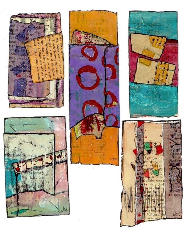 Nancy Bell Scott. 3-scrap collages, March 2024